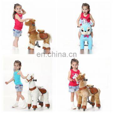 New arrival!!!HI CE mechnical ride on animal for hot sale with wheels,ride on zoo animal horse for kids