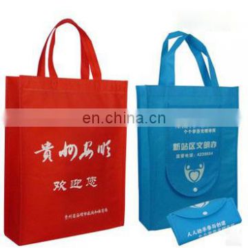 Red/blue non woven bag with white printing