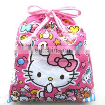 cartoon drawstring bag cute kitty portable gift bag shopping bag foldable lunch bag shoulder bag recycling handled nylon bag