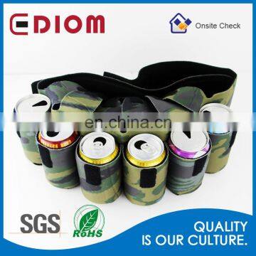 SGS hot-selling eco friendly foldable 6 cans insulated reusable sublimation outdoor beer holder belt