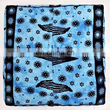 Cotton Cushion Cover Dog Bed Pillow Case Indian Handmade Sun Design Pet Bedding Square Ottoman Poufs Floor Pillow photo-3