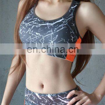 New Design Super High Quality Printed Grey Breathable Gym Bra Women Sports Bra