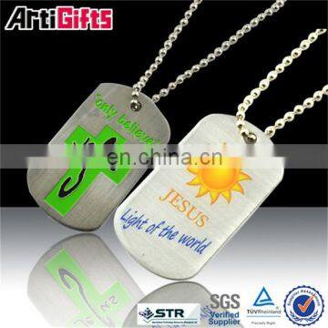 High end metal gold dog tags for kids with ball chain