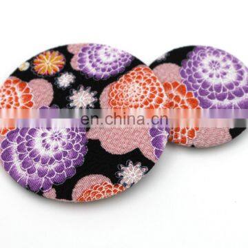 Japanese embroidery round pin badge