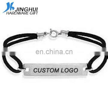 Professional handmade simple metal plate bracelet with custom logo