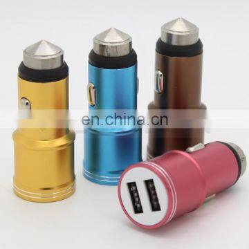 Dual USB Port Alloy Skin 5V 3A Auto Lighter Power Source Mobile Travel Charger photo-4