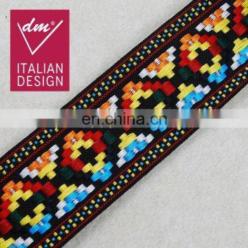 Italy HOT design fashion multico Jacquard fabric trim tape