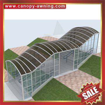Alu pc Polycarbonate Aluminum Aluminium Outdoor Passage Walkway Corridor Gazebo Patio Canopy Canopies Cover Awning Shelter Project