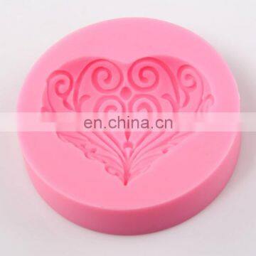 Big love shape liquid silicone mold for fondant cake with embossing