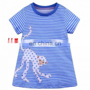 Monkey Print Girls Summer Striped Dress Kids Clothes In Bulk Girls Dress Up Dresses