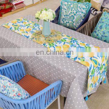 Modern Digital Print Yellow Lemon Fruit Polyester Table Runner for Dining/decoration photo-2