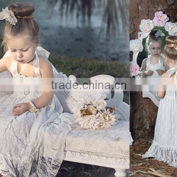 Ivory lace flower girl dress,rustic flower girl dress, Baby lace dress, Country flower girl dress