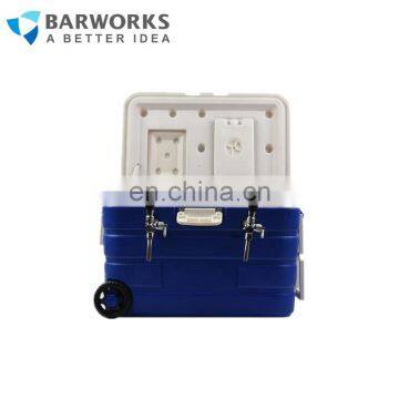 40L Draft Keg Twin Stainless Coils Jockey Box Double Faucet Draft Beer Cooler photo-2