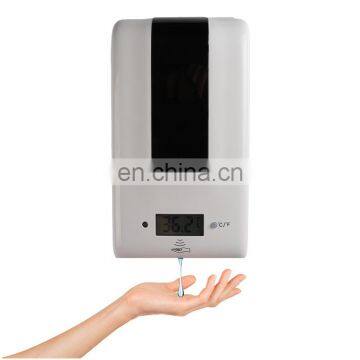 wall-mounted automatic liquid alcohol spray hand soap dispenser with thermometer that can test body temperature