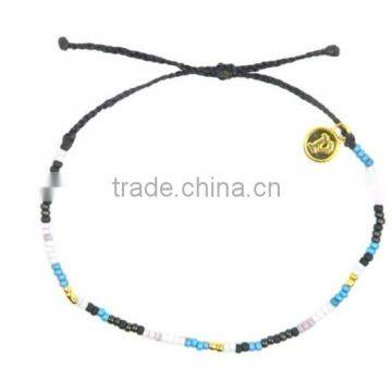 mix color glass seed bead woven bracelet metal beads bracelet for men