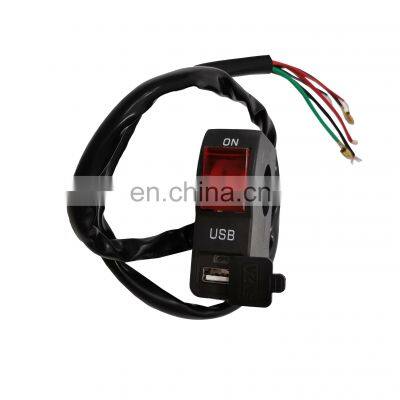 Universal Handle Bar Switch Motorcycle Led Light Controller Phone Charge on off Motorcycle USB Switch With Indicator Light Lamp