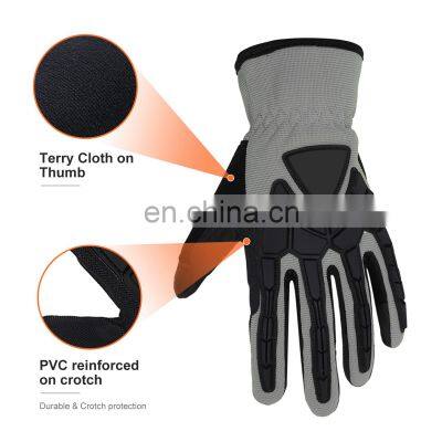 HANDLANDY Grey Soft Comfortable Anti Abrasion Impact Mechanics Gloves Outdoor Training Sports for Men Women