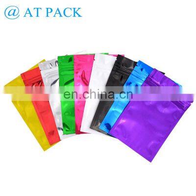 Ready to ship mylar bag matte flat zip lock bag with clear window