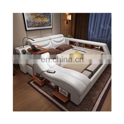 Electric massage top grainleather sofa wood beds room furniture