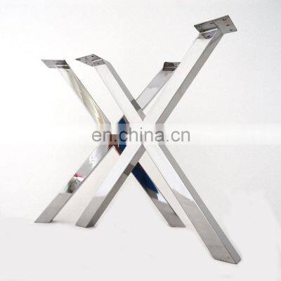 Table Legs Heavy Duty Modern Frame X Shape Square Office Restaurant Bench Desk Metal Coffee Dining Stainless Steel Table Legs