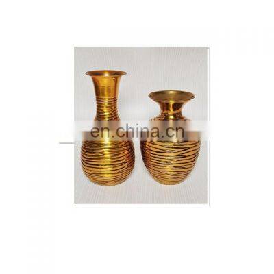 gold plated antique flower vases