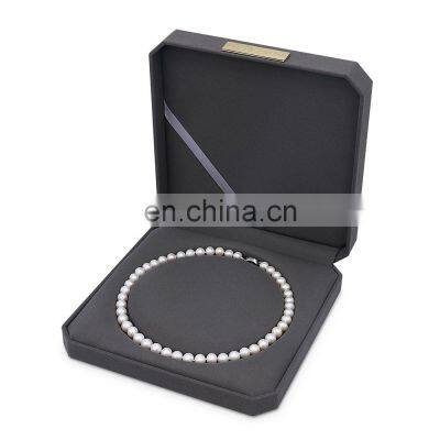 New Arrival Dark Gray Luxury Microfiber Necklace Box