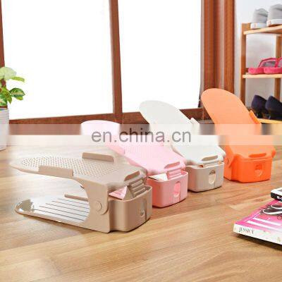 closet foldable  plastic shoe rack Double deck easy shoe slots holder non-slip space saver storage rack holder