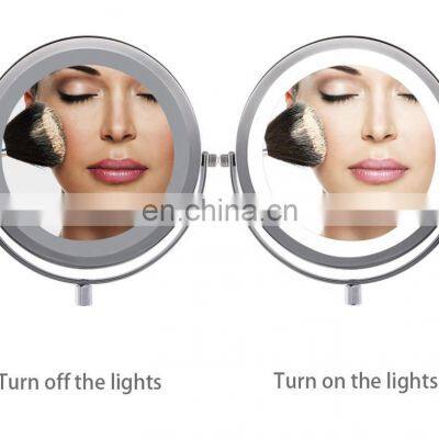 Hot Selling Double-sided Stainless Steel 6X 7X Cosmetic Mirror Household Extendable Free Standing Mirror Bathroom Makeup Mirror photo-5