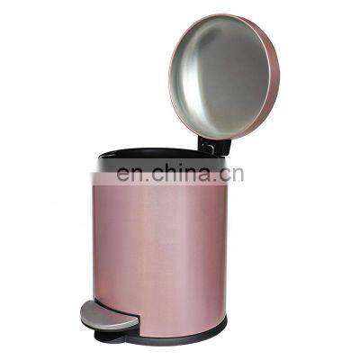 Hot selling stainless steel trash can with soft closing foot waste bin 3L 5L 12L kitchen and office pedal bin