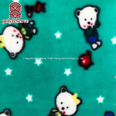 POLYRESERVE One Side Green Bear 2022 Designed Elastic Spandex For Sleep Wear