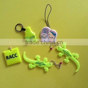 2015 Hot Sale Custom Shape Reflective Pvc Keyring , Pvc Keyring , Soft Pvc Led Keyring