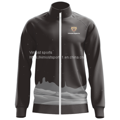 Black Custom Sublimation Jacket with White Zipper of 2022