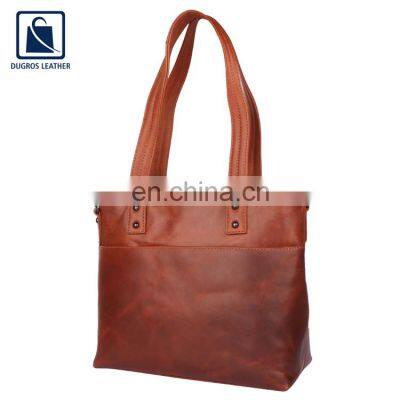 Modern Design Luxury Pattern Stylish Look Wholesale Cotton Sheeting Lining Women Genuine Leather Satchel Bag Manufacturer