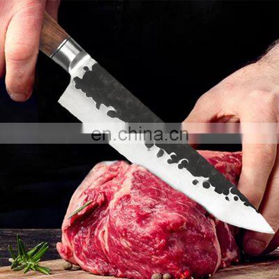Professional Custom 7.2 Inch Kitchen Meat Cutting Knives Double Steel Head Wood Handle Stainless Steel Chinese Chef Knife