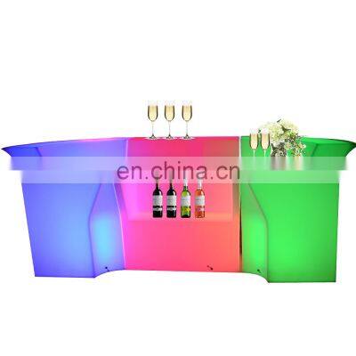 illuminated led bar counter mobile portable restaurant outdoor furniture led lighted up bar counter table chair for sale