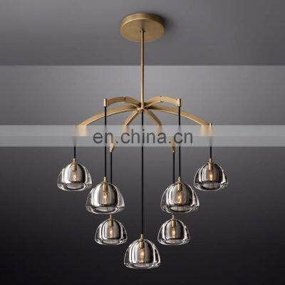 Modern Hemisere Round Luxury American Design Blown Glass Chandelier for Hotel Living Room and Kitchen Ceiling Lighting photo-2