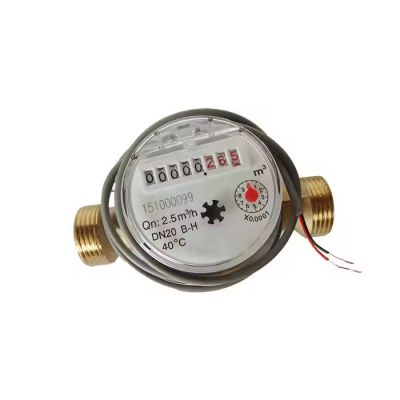 Factory 15-20mm Class B Brass Single Jet Impulse Cold Water Meter with Pulse Output