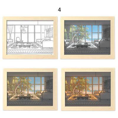 Hot Sale Sunshine Wall Art Light Lamp Painting Brightness Adjustable LED Light and Shadow Decorative Painting for Decor photo-4