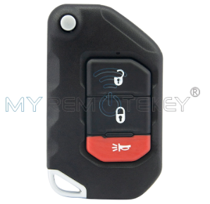 FCC OHT1130261 Keyless / Proximity smart flip key 3 button 433mhz 4A chip for 2018-2021 Jeep Wrangler Gladiator P/N 68416782AA