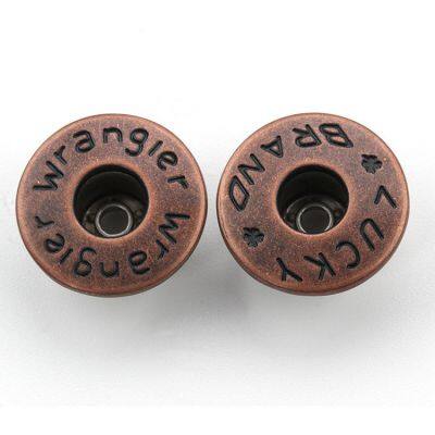 Custom EngravedCopper I Brass Metal Jeans Button Denim Clothes Jacket for Jeans Denim photo-3