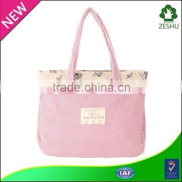 stripe canvas beach tote bag wholesale cotton shopping bag