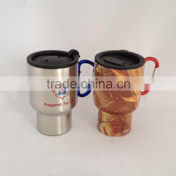 Sublimation stainless steel travel mug with handle