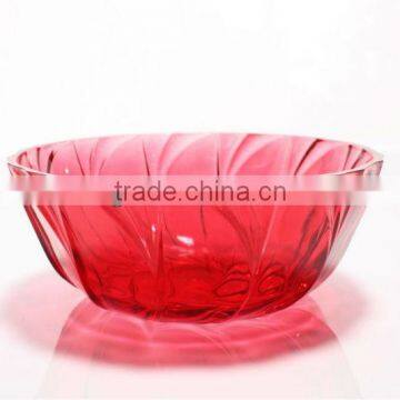 colorful glass salad serving bowl