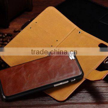 Two in one 4.7 inch cell phone case production , hot selling for iphone6 case detachable , removable PU leather case for iphone