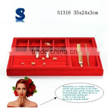 Rich Look Stackable Red Color Velvet Jewelry Display Tray Storage Case S1316