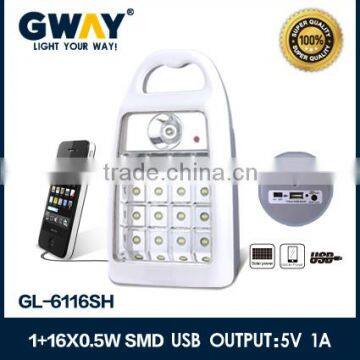 NEW ABS plastic rechargeable SMD led sorlar powered outdoor emergency light,wall mounted USB usage led lantern