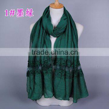 Top Quality Long Cotton Plain Fashion Women Lace Shawl Quality Choice photo-6