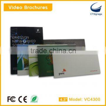 High Quality 4.3 Inch Lcd Screen Video Brochure Video Book Video in Print in Card in Paper for Promotion Vc4300