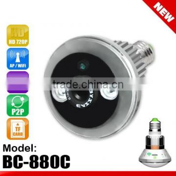 BC-880C Bulb WiFi/AP IP Network DVR Camera with Cover