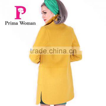 2016 Fashion Spring Wholesale Clothing Medium Length Slim Fit Wool Women Trench Coat photo-3